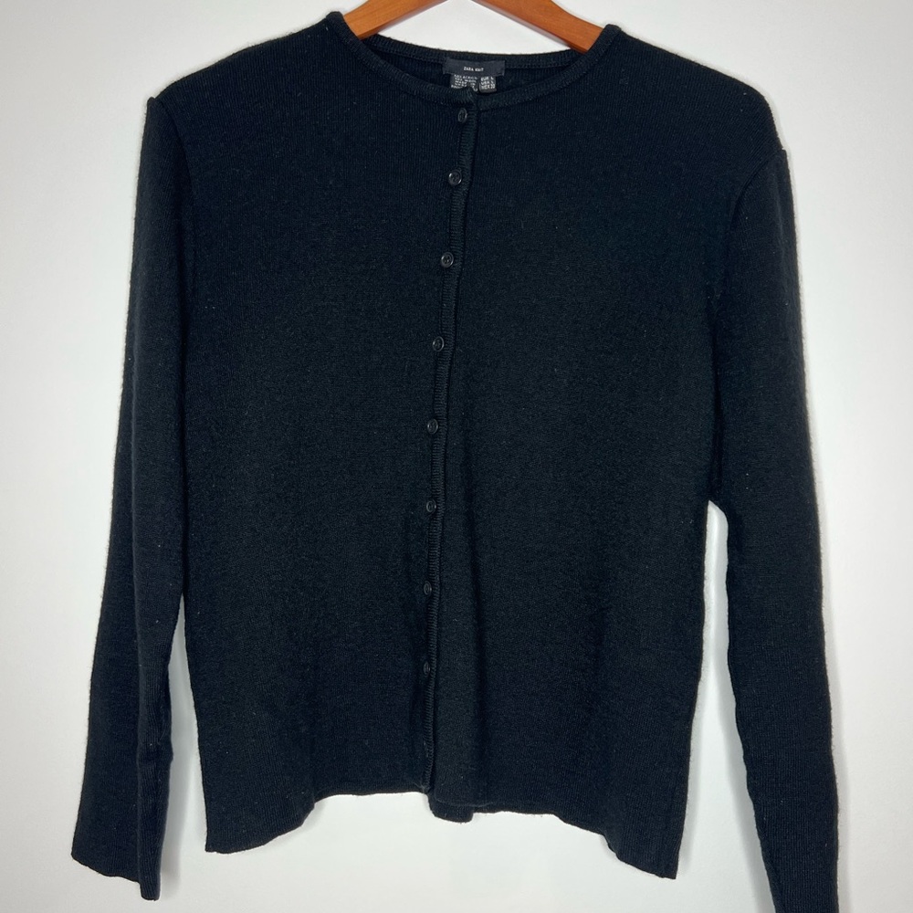 Zara knit black cardigan size L